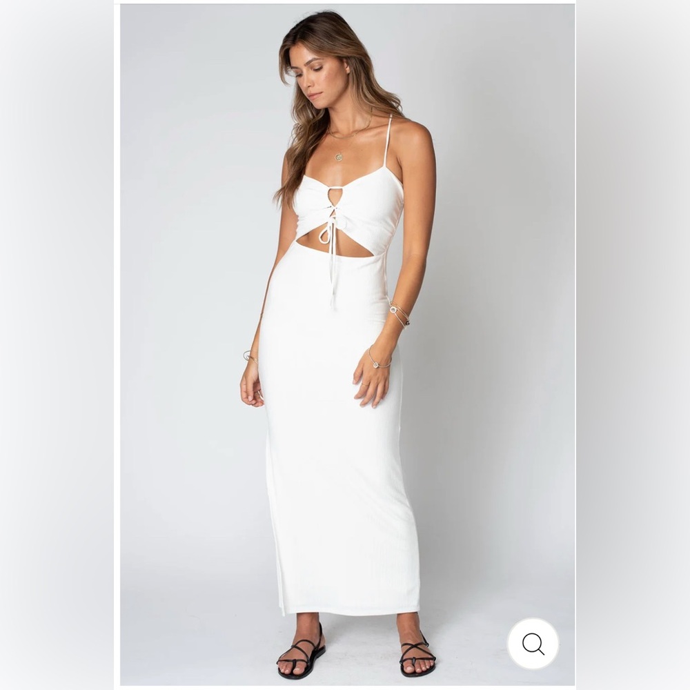 NWT Stillwater, Wide Rib Jules Cut Out Dress, White, Size Small